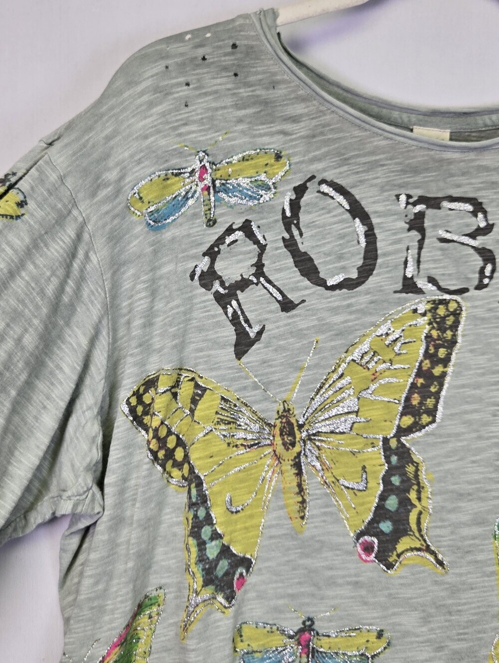 Magnolia Pearl Butterfly Ensemble Viggo Tee Glitter Accent Cotton One Size NEW - Picture 6 of 16
